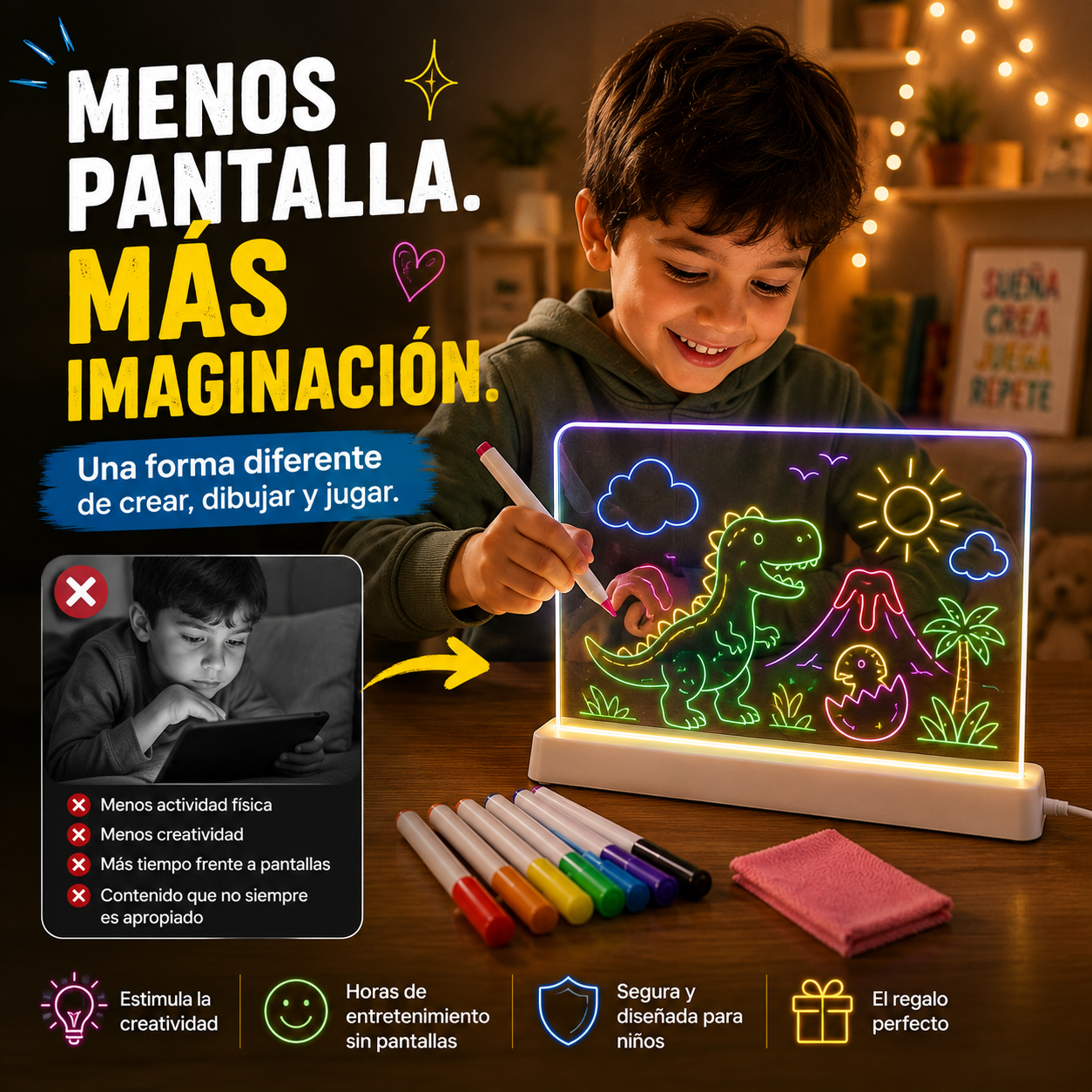 Pizarra LED Creativa para Niños ✨