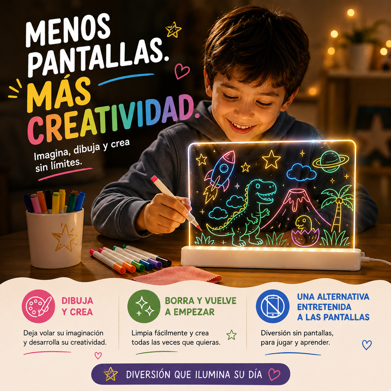Pizarra LED Creativa para Niños ✨